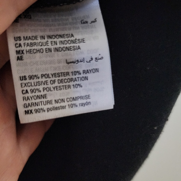 Charter Club Women's Cotton Velvet-Trim Lace-Up Top Deep Black Size Xl - Picture 6 of 6